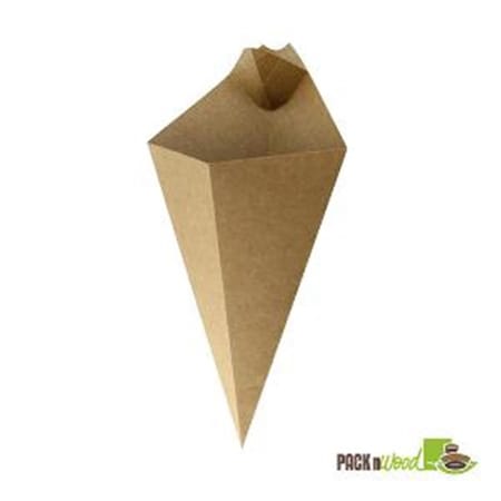 Omg Kraft Paper Conewith Built-In Sauce Cup 8.9 in. OM1608830